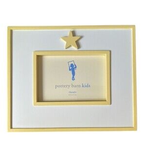 Pottery Barn Picture Frame Kids Baby Star Yellow 3.5 x 5" (Pic) 9x7.5"(Frame)